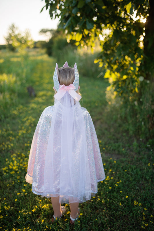 Silver Reversible Sequins Cape