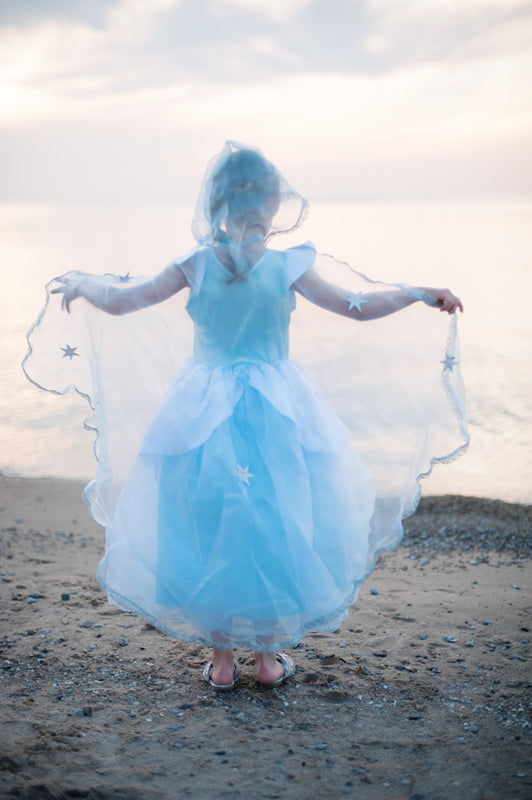 Blue & Silver Snow Queen Cape