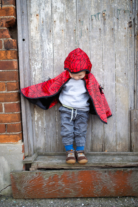 Toddler Reversible Spider & Bat Cape - Size 2-3T