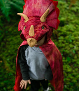 Red Triceratops Hooded Cape
