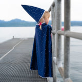Blue & Silver Sparkle Wizard Cape