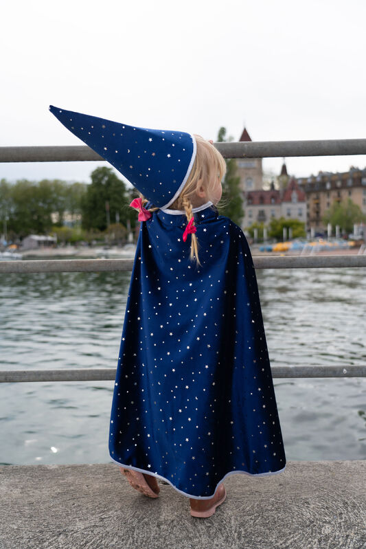 Blue & Silver Sparkle Wizard Cape