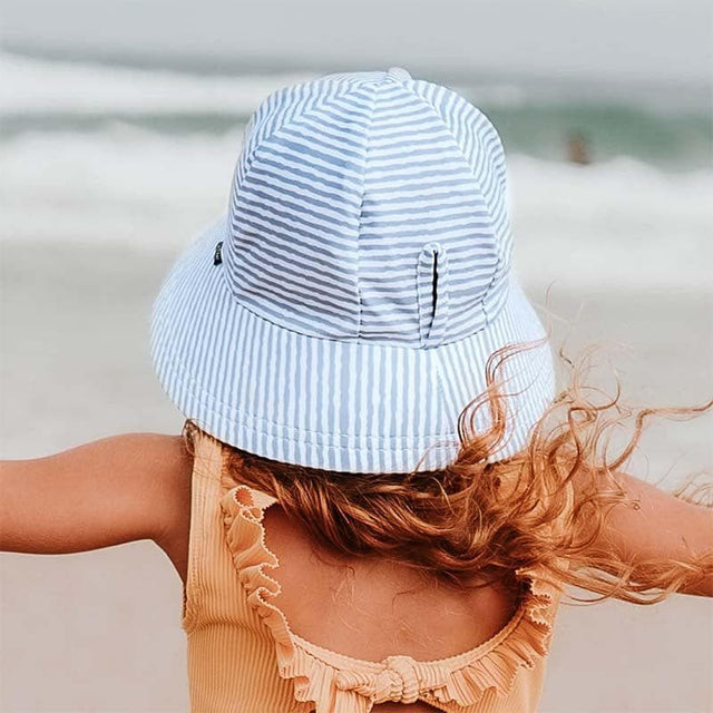 Girls Beach Hat Ponytail Bucket - Stripe-Outdoor Play-My Happy Helpers