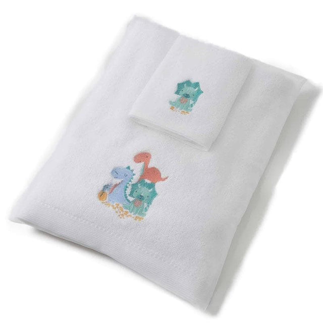Green Dino Baby Bath Towel & Face Washer-Babies and Toddlers-My Happy Helpers