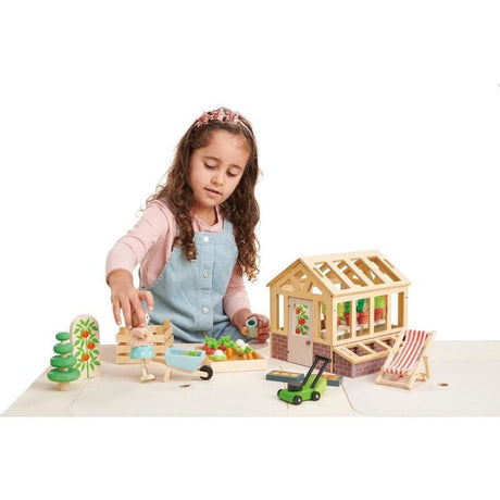 Tender Leaf Greenhouse with Garden Set – garden play grows patience, nature knowledge and nurturing instincts