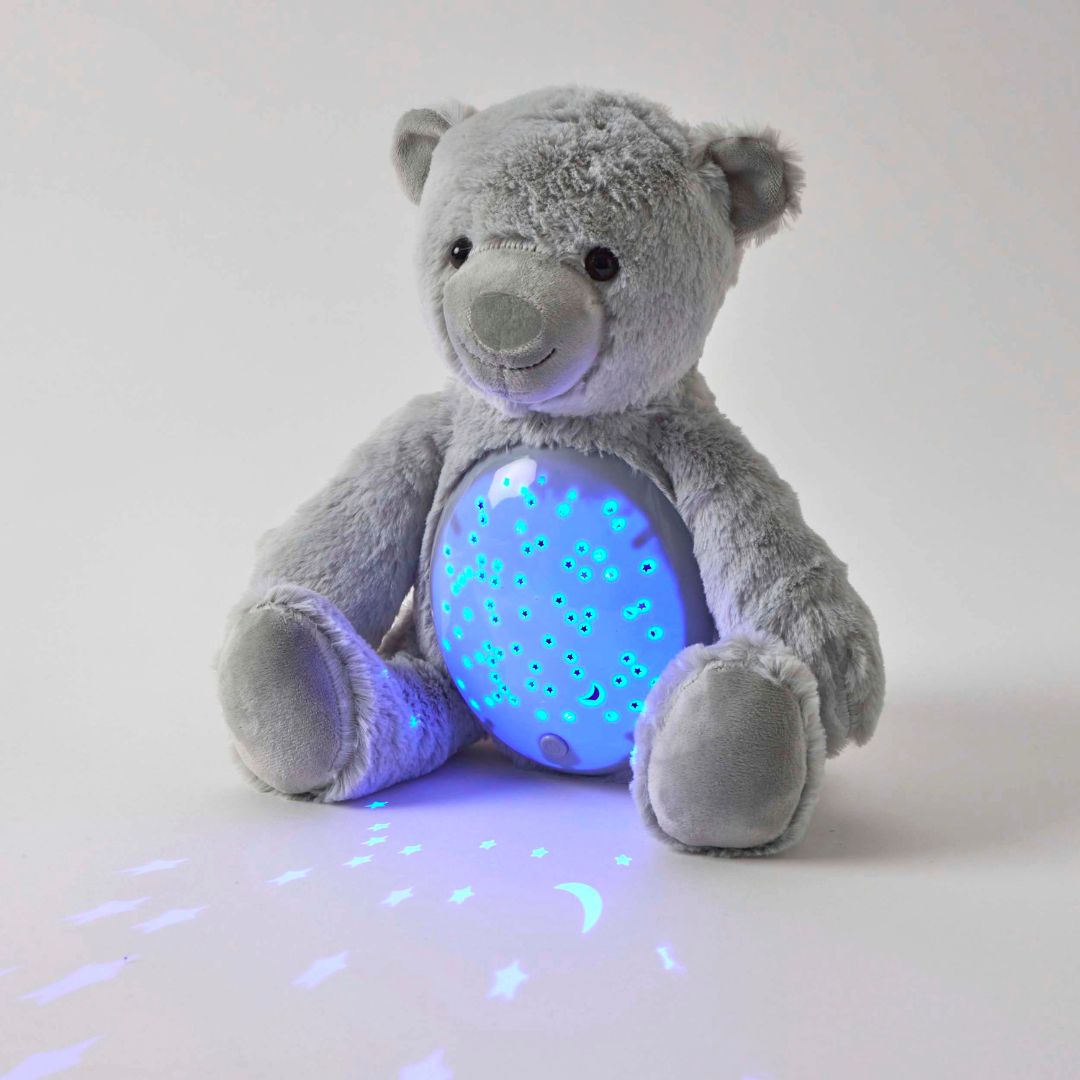 Close-up detail of the Grey Bear Plush Night Light