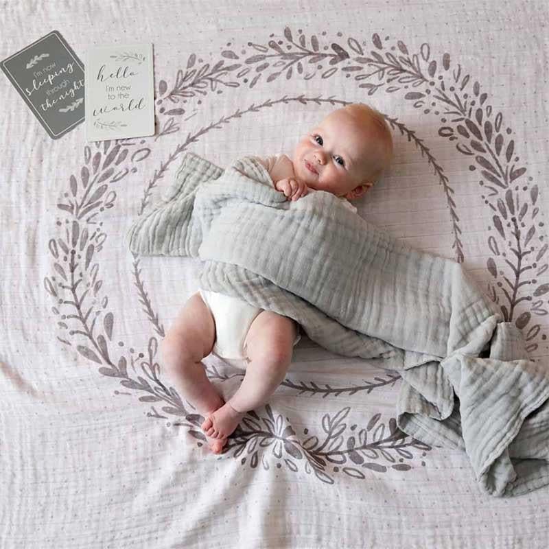 Grey Wreath Milestone Muslin Set-Babies and Toddlers-My Happy Helpers