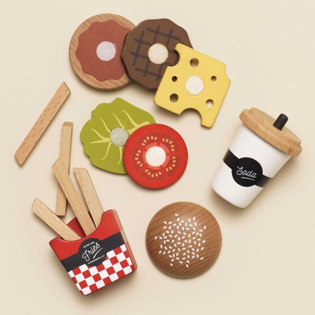 Le Toy Van Hamburger Set – order up: one deluxe burger, built from scratch