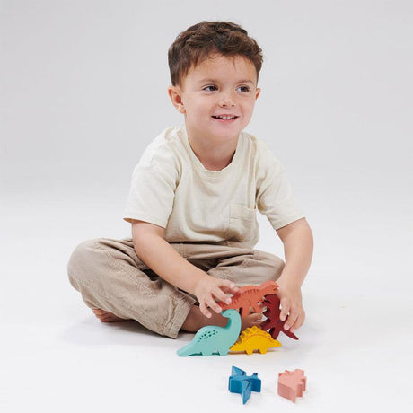 Mentari Happy Stacking Dinosaurs Set & Bag – unearth a prehistoric adventure with this roarsome wooden stacker set