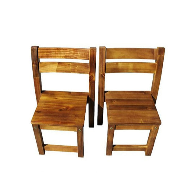 Hardwood Table with 2 Stacking Chairs