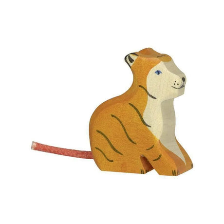 Holztiger - Tiger, Small, Sitting