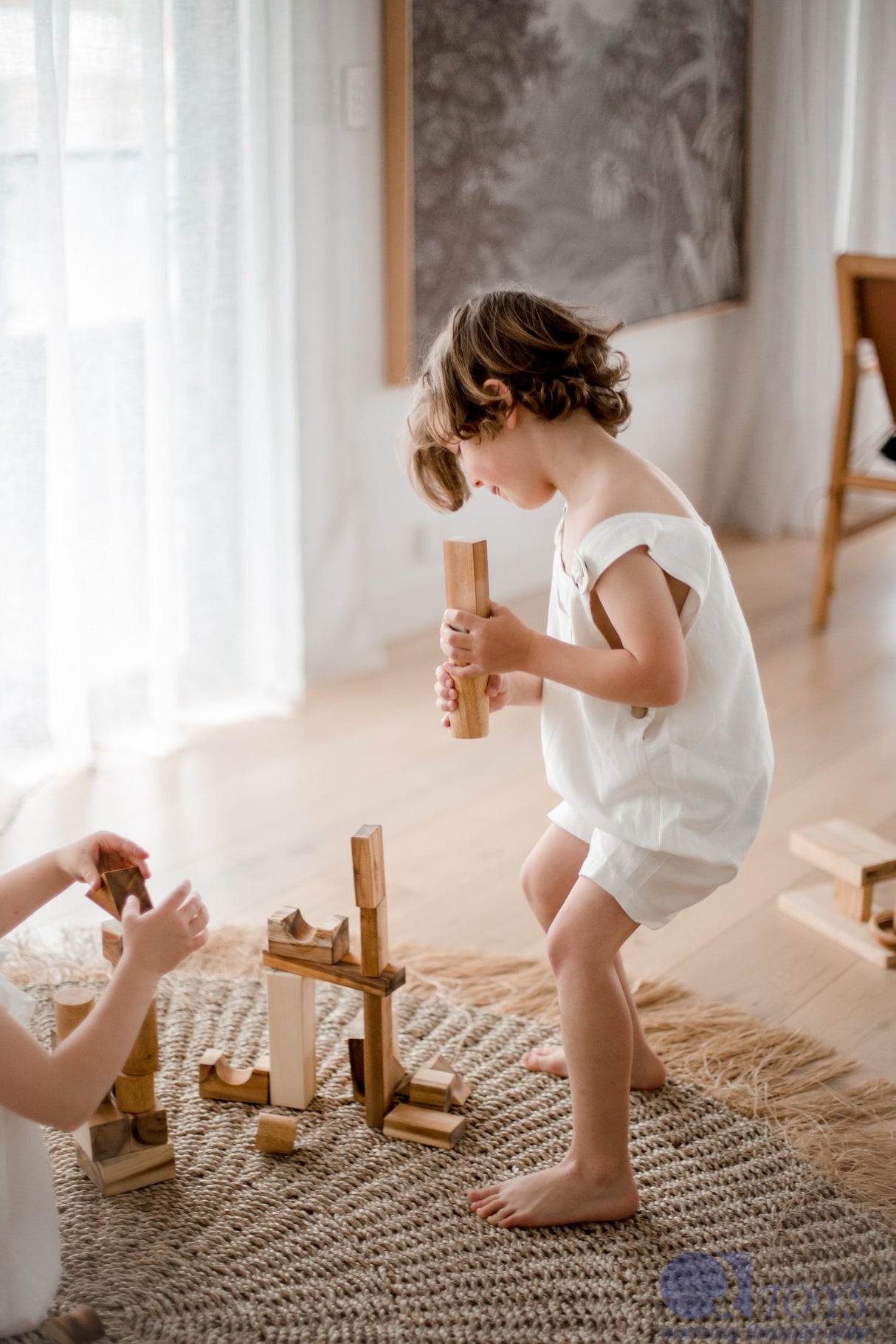 Natural Wood Blocks – 34 Pcs