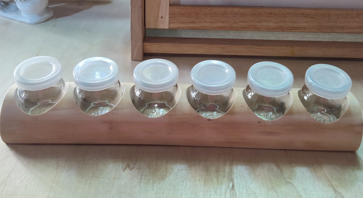 Wooden Paint Pot Holder with jars