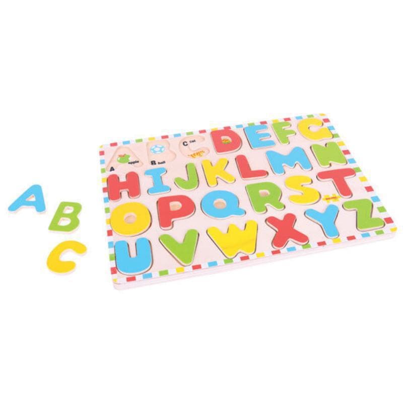 Bigjigs Inset Puzzle - Uppercase Alphabet educational toy – a is for Absolutely Absorbing