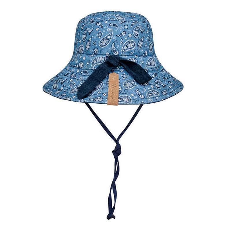Kids Reversible Sun Hat - Paisley / Indigo