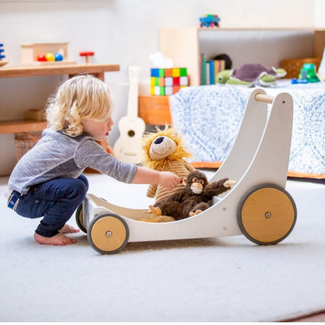 Close-up detail of the Kinderfeets Cargo Walker - White