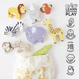 Petilou Africa Stacking Animals & Bag