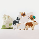Petilou Farm Stacking Animals & Bag