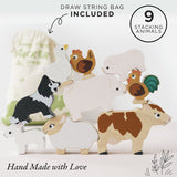 Petilou Farm Stacking Animals & Bag
