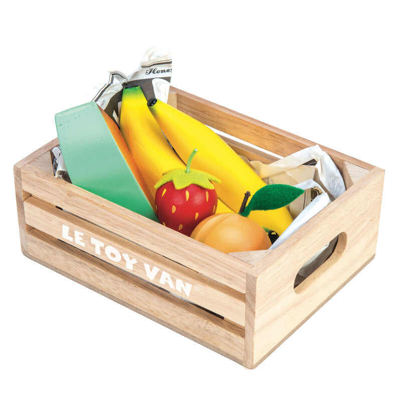 Smoothie Fruit Wooden Market Crate - 7 Piece