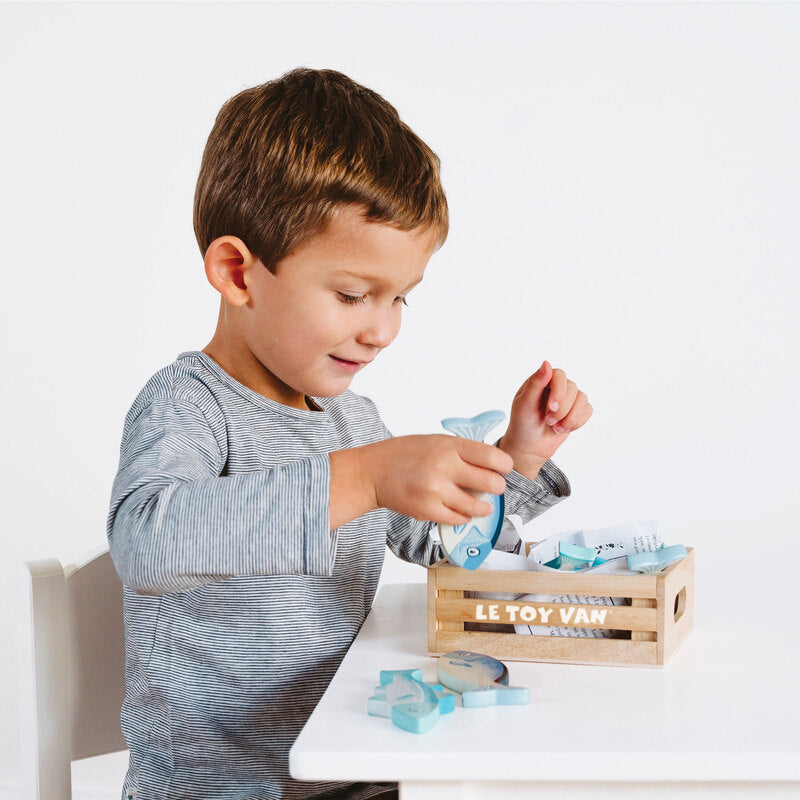 Market Fish Wooden Play Food Crate - 7 Piece