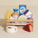 Cheese & Dairy Wooden Market Crate - 8 Piece