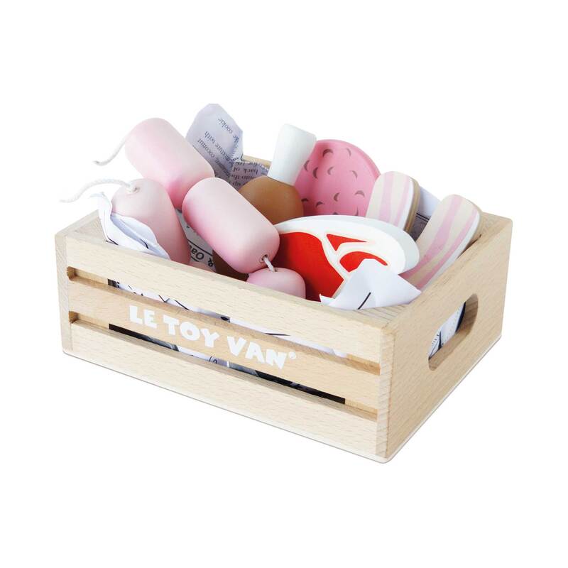 Butchers Meat Wooden Market Crate - 7 Piece