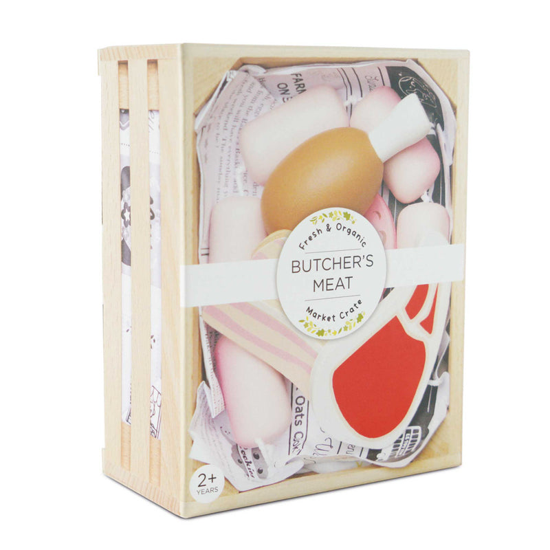 Butchers Meat Wooden Market Crate - 7 Piece