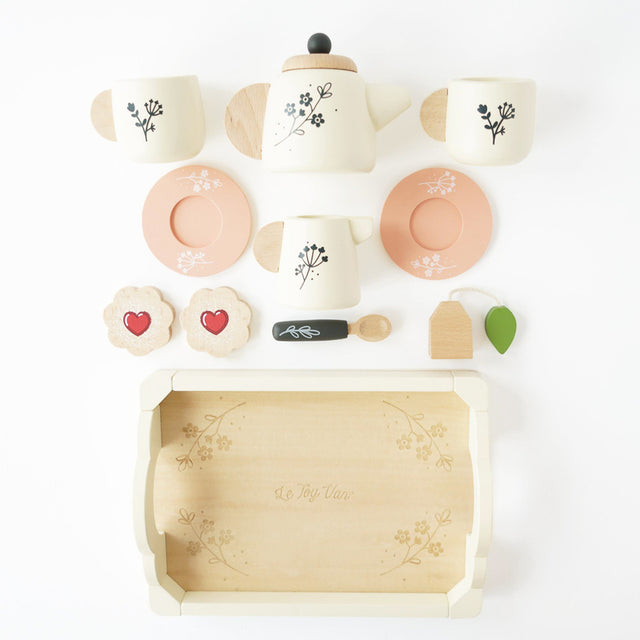 Wooden Tea Set & Tray