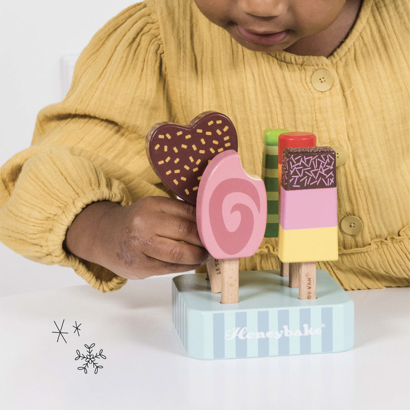 Wooden Ice Lollies Popsicles - 7 Piece