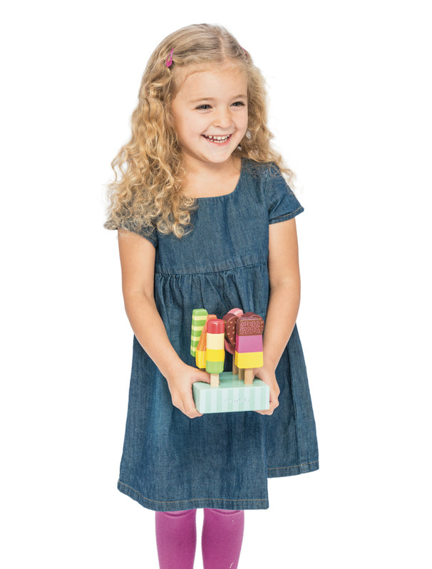 Wooden Ice Lollies Popsicles - 7 Piece