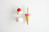 Wooden Ice-cream stand & topping