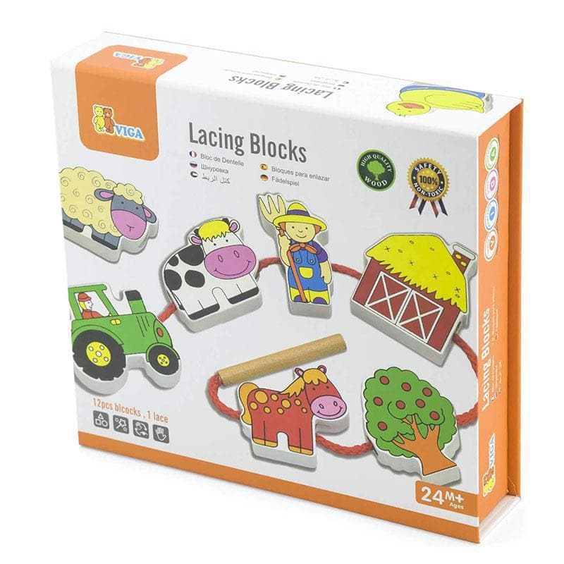 Lacing Blocks - Farm-Educational Play-My Happy Helpers