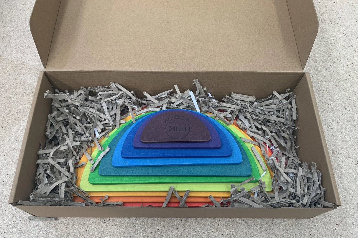 Large Wooden RAINBOW Semi Circles