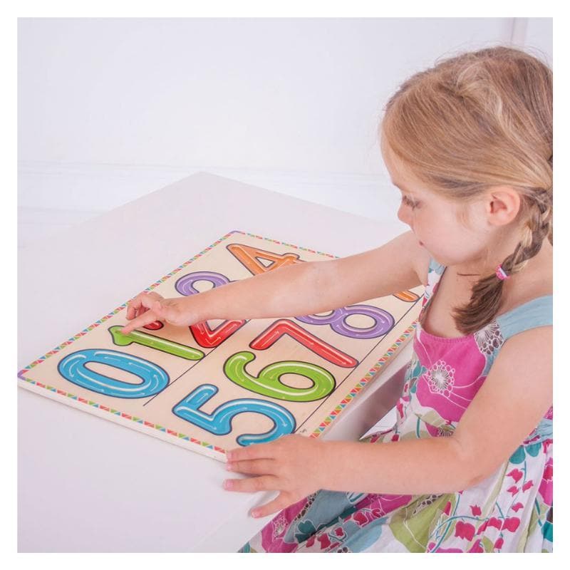 Bigjigs Learn To Write - Numbers educational toy – numbers, traced into memory