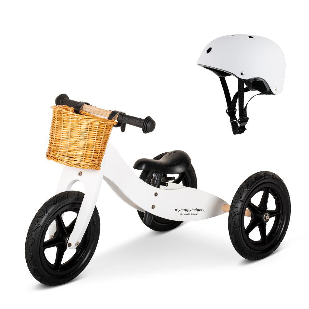 Learn to Ride Bundle - White | Convertible Bike Toddler – My Happy Helpers