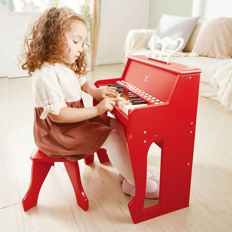 Close-up detail of the Hape Learn with Lights Piano educational toy