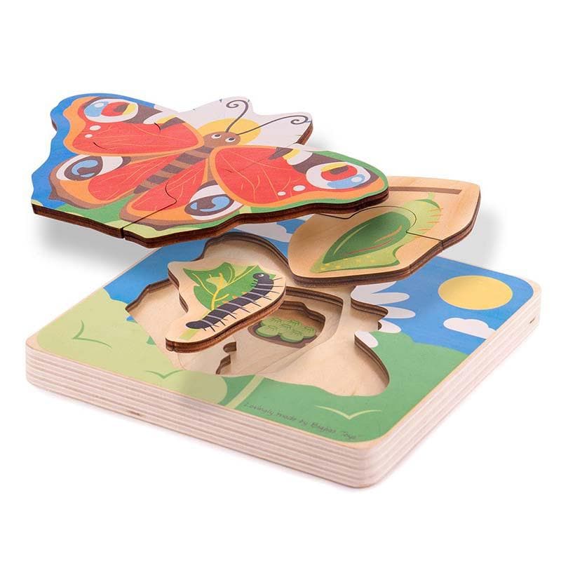 Bigjigs Lifecycle Layer Puzzle - Butterfly educational toy – peel back the layers of nature's greatest magic trick