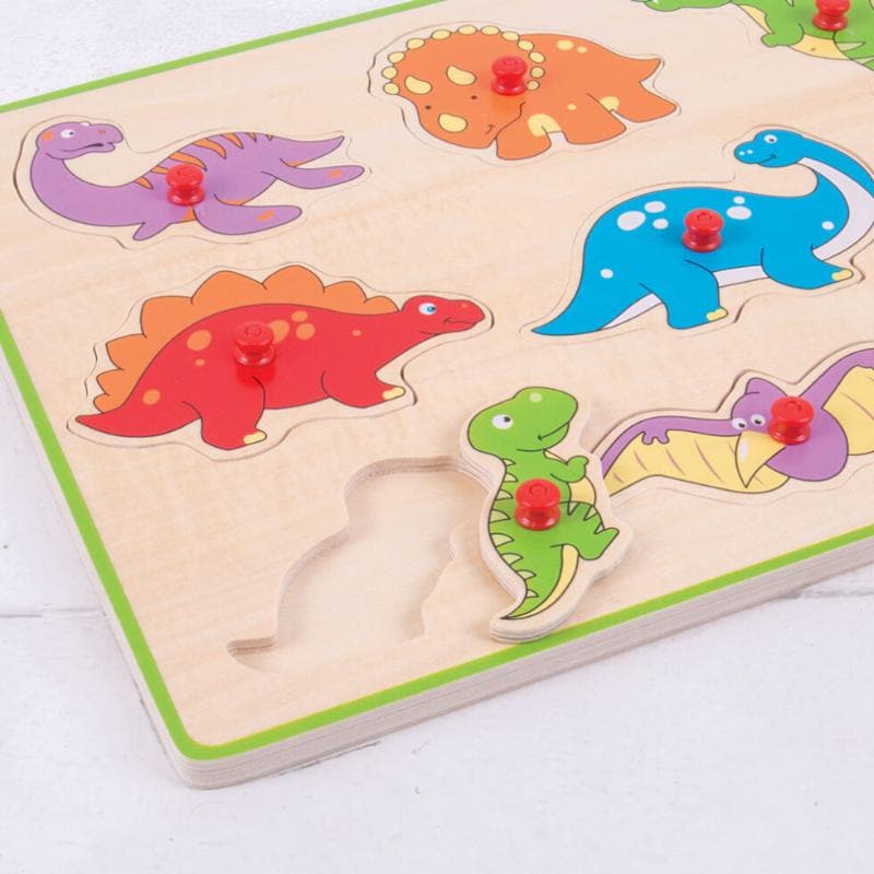 Bigjigs Lift Out Puzzle - Dinosaurs educational toy – rOAR back in time