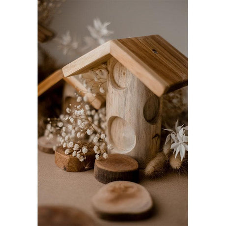 Light Tree Log Houses - Set of 4