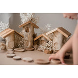 Light Tree Log Houses - Set of 4