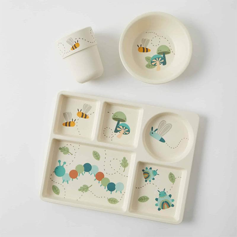 Little Critters Blue Bamboo Divider Dining 3pc Set