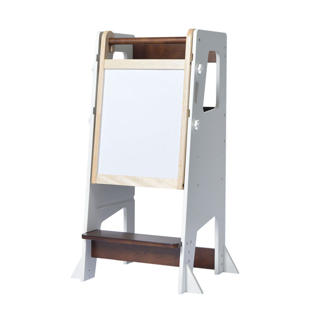 Little Risers Learning Tower - White Walnut with Magnetic White Board