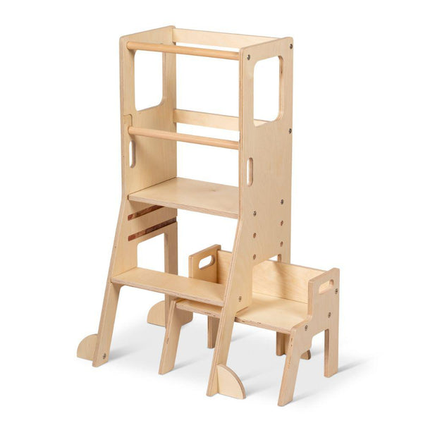 Tower and Step Stool | Safe Kids Step Stool - Varnished Birch – My