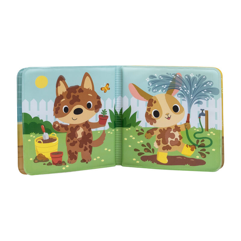 Close-up detail of the Magic Bath Book - Messy Farm