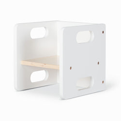 Montessori Weaning Cube Chair - White and Varnish