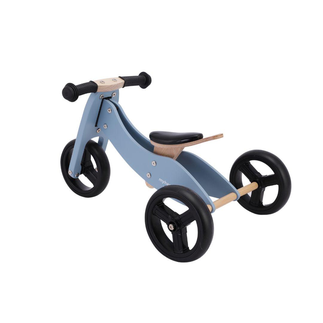 2 in 1 Mini Trike Slate Blue Bundle Convertible Bike for Toddlers My Happy Helpers