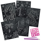 Close-up detail of the Nebulous Stars Scratch & Sketch Art Boards