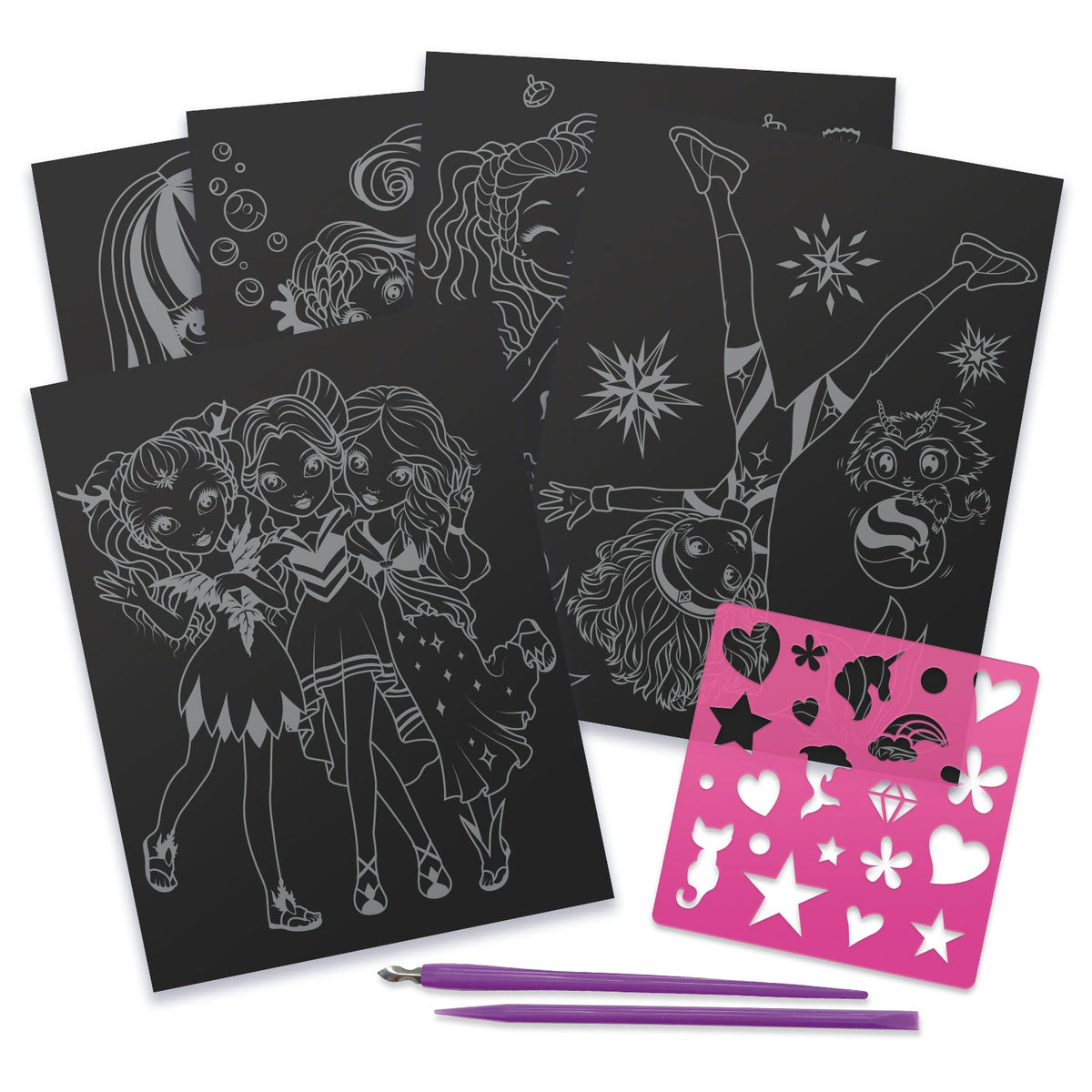 Nebulous Stars Scratch & Sketch in use during a craft session