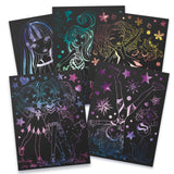 Finished results made with the Nebulous Stars Scratch & Sketch